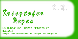 krisztofer mezes business card